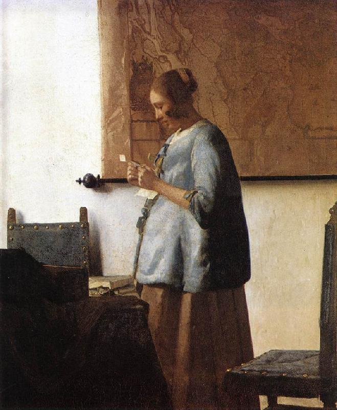 Jan Vermeer Woman in Blue Reading a Letter France oil painting art